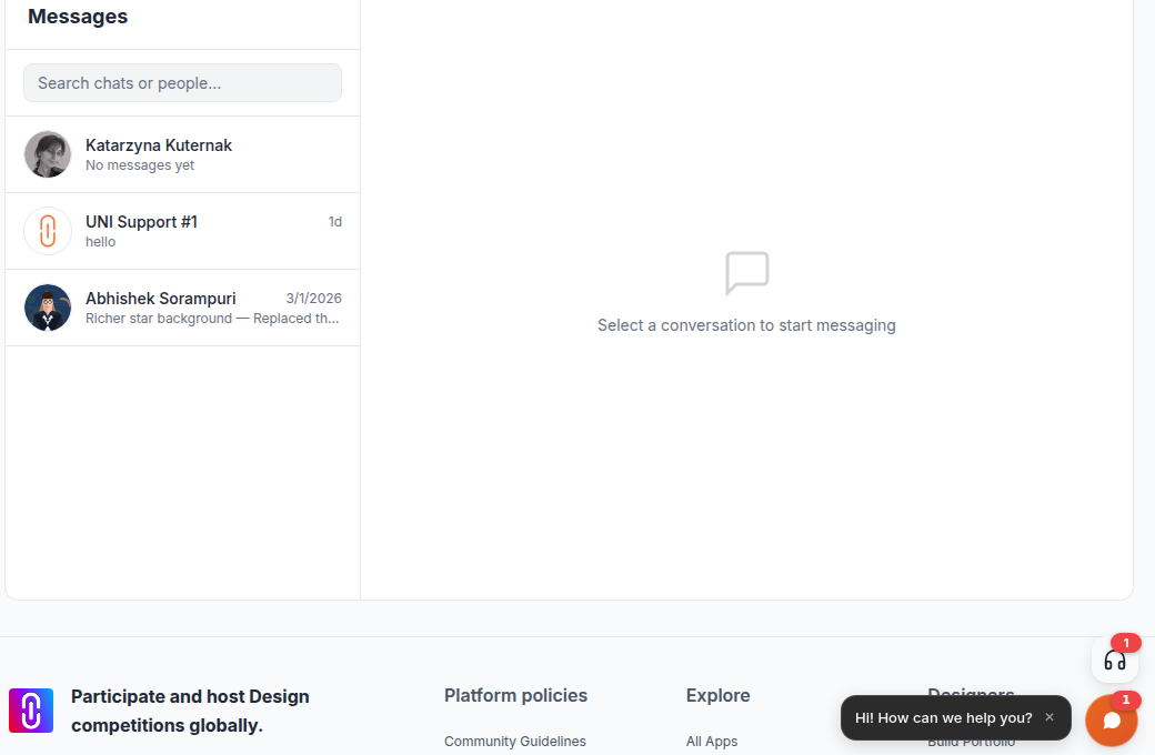 The full Messages page composer, showing the bold / italic / underline / bullet formatting buttons and the attach control. Replace the path segment wi
