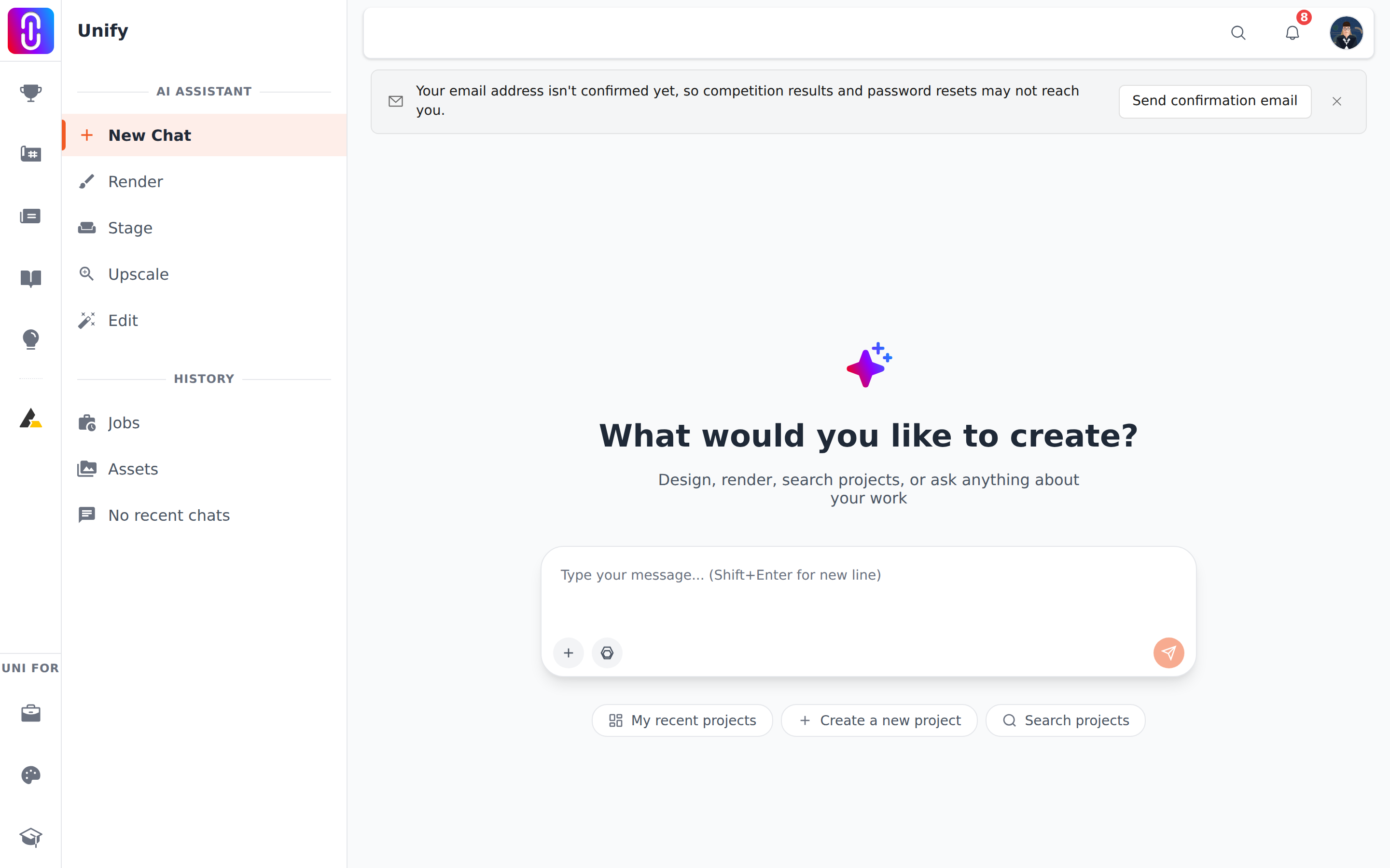 The chat search control (Cmd+K / Ctrl+K) at the top of the assistant page — the specific control the article tells readers to use to get past the 24-item list.