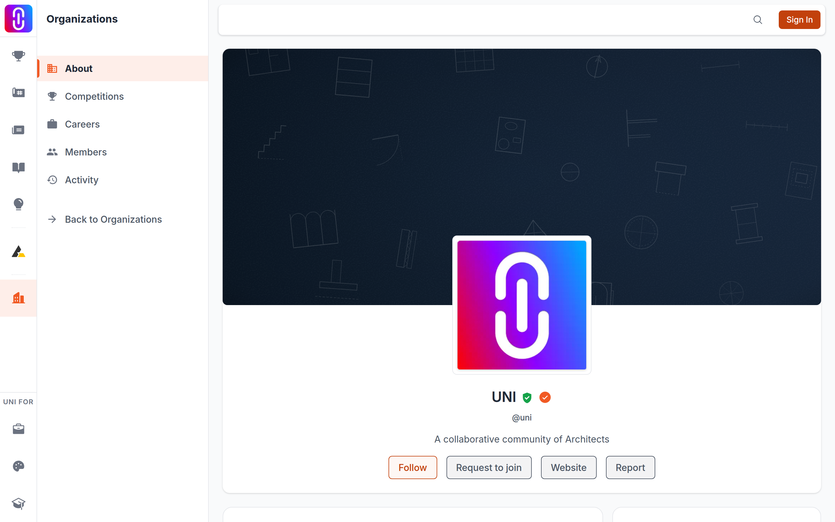 Screenshot of this screen on UNI
