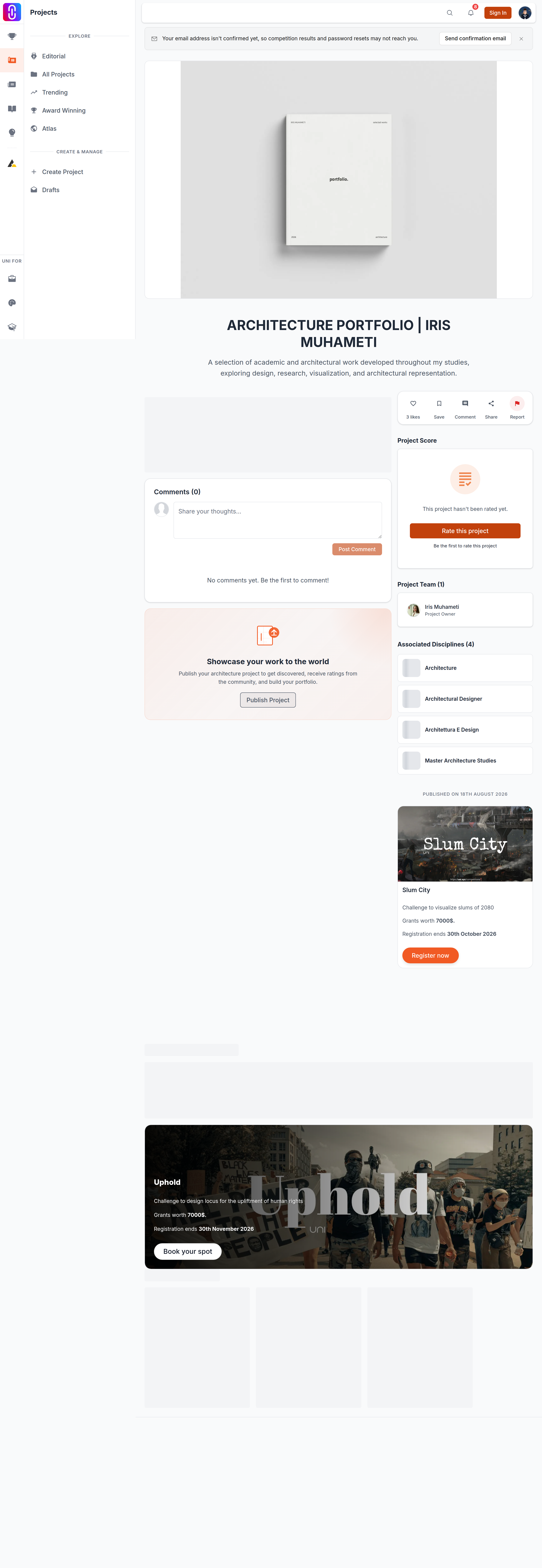 The 'Rate This Project' section with the 'Select Criterion to Rate' picker, since the article walks through this exact UI by name with no image.